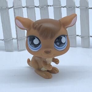 LPS Littlest Pet Shop Kangaroo #682 Brown Tan Pink Blue Teardrop Eyes Boxer